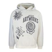 Hoodie Sweater Losse Pasvorm Elastische Boorden Untitled Artworks , Wh...