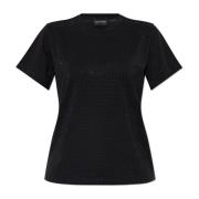 T-shirt met glinsterende kristallen Emporio Armani , Black , Dames