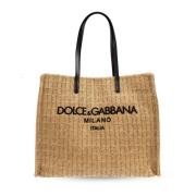 Shopper tas met logo Dolce & Gabbana , Beige , Heren