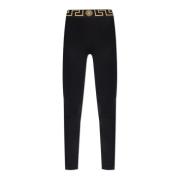 Leggings met logo Versace , Black , Dames