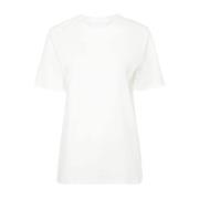 Logo T-shirt Wit Zwart Korte Mouwen Jil Sander , White , Dames