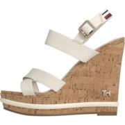 Ivoor Leren Sleehak Sandalen Elevate Look Tommy Hilfiger , White , Dam...