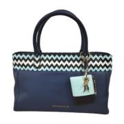 Eco Leren Tote Tas voor Vrouwen Trussardi , Blue , Dames