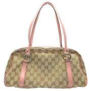 Pre-owned Canvas shoulder-bags Gucci Vintage , Beige , Dames