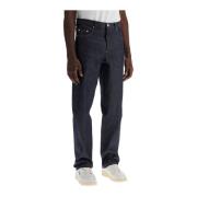 Hoge taille wijde pijp jeans met franjes A.p.c. , Blue , Heren