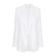 Witte Ramie Slub Textuur Jas Chloé , White , Dames