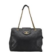 Pre-owned Leather totes Chanel Vintage , Black , Dames