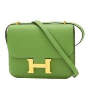 Pre-owned Fabric shoulder-bags Hermès Vintage , Green , Dames