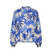 Witte Blauwe Print Ballonmouw Blouse Fabienne Chapot , Multicolor , Da...