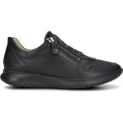 Lage sneakers in zwart leer Hartjes , Black , Dames