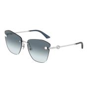 Blauw Verloop Zilveren Frame Zonnebril Jimmy Choo , Gray , Dames