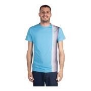 Mannen Verticaal Logo T-shirt Trussardi , Blue , Heren