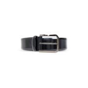 Leren riem Giorgio Armani , Black , Heren