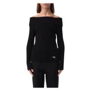 Zwarte Sweater met Donut Kraag Mar De Margaritas , Black , Dames