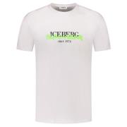 Neon White Cotton Stretch T-Shirt Iceberg , White , Heren