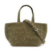 Canvas Tote Bag met Punch Design Alexander Wang , Green , Dames