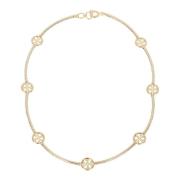 Gouden Kristal Pave Ketting Tory Burch , Yellow , Dames