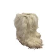 Pre-owned Faux Fur boots Chanel Vintage , White , Dames