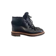 Pre-owned Leather boots Chanel Vintage , Black , Dames