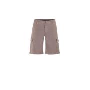 Zijden Cargo Bermuda Shorts Moorer , Beige , Heren