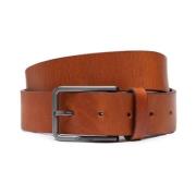 Heren Leren Riem Warmth Oiled Grain Calvin Klein , Brown , Heren