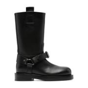 Zwarte laarzen met voorste gespsluiting Burberry , Black , Dames