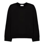 Zwarte Palm Print Sweater met Pailletten Laneus , Black , Unisex