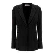 Technische Gebreide Lange Blazer voor Vrouwen Calvin Klein , Black , D...