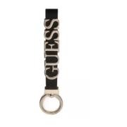 Sleutelhanger Houder Saffiano Stijl Guess , Black , Dames