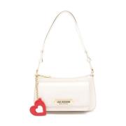 Ivoor Faux Leren Schoudertas Love Moschino , Beige , Dames