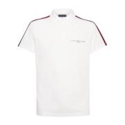 Heren Polo met Gestreepte Schouders Tommy Hilfiger , White , Heren