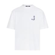 Visser Motief Geborduurd T-shirt Jacquemus , White , Heren