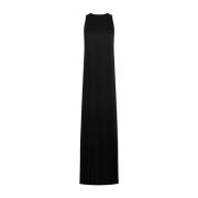 Zwarte Acetaat Jurk met Mantelsleep Saint Laurent , Black , Dames