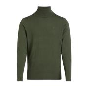 Merino Turtle Neck Sweater Calvin Klein , Green , Heren