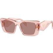Transparante perzikkleurige zonnebril met lichtbruine lenzen Prada , P...