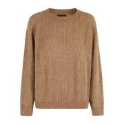 Boucle Hals Trui Roberto Collina , Brown , Dames