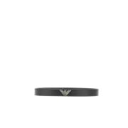 Plate Riem Zwart Leer Emporio Armani , Black , Heren