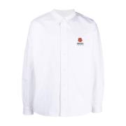 Witte Logo Shirt Knoopsluiting Kenzo , White , Heren