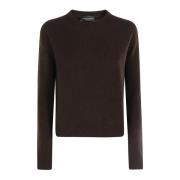 Stijlvolle Crew Neck Sweater Roberto Collina , Brown , Dames