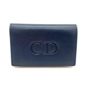 Pre-owned Leather wallets Dior Vintage , Blue , Dames