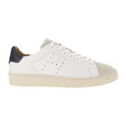 Leren Sneakers Vetersluiting Geperforeerde Zijde Hogan , White , Heren