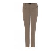 Stijlvolle rits stro broek C.Ro , Beige , Dames