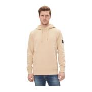 Logo Patch Hoodie - Beige Calvin Klein , Beige , Heren