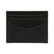 Zwarte Nylon Kaarthouder met 4G Motieven Givenchy , Black , Heren