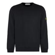 Katoenen crew-neck sweatshirt met logo patch Stone Island , Black , He...