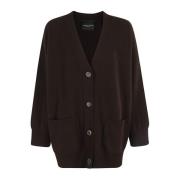 Stijlvolle Cardigan met Zakken Roberto Collina , Brown , Dames