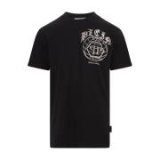 Zwart Worldwide Thema Kristal T-shirt Philipp Plein , Black , Heren