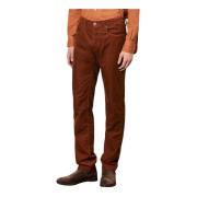 Corduroy 5-Pocket Broek Rechte Pijp Massimo Alba , Brown , Heren