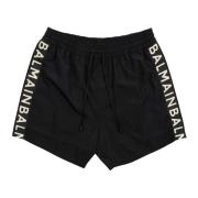 Logo Zwemshorts met Koordsluiting Balmain , Black , Heren