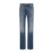 Blauw Gewassen Denim Jeans Alexander McQueen , Blue , Heren